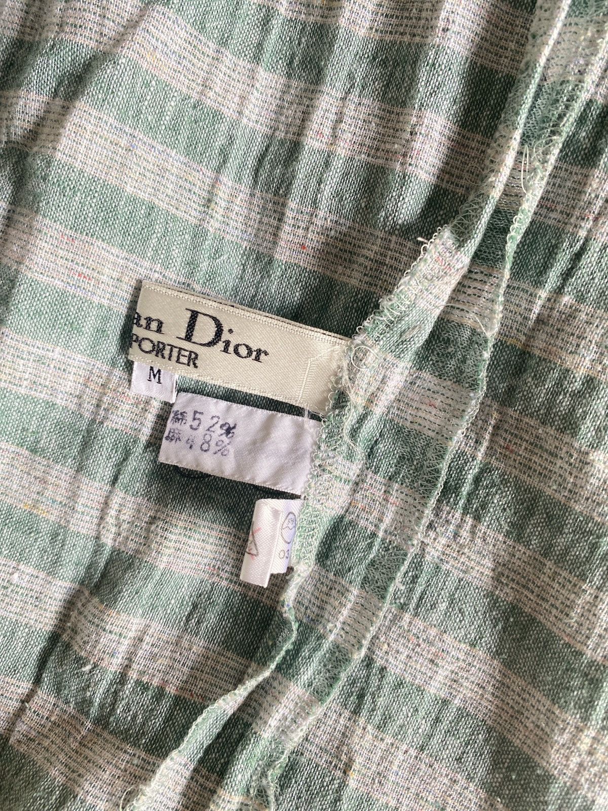 Dior Christian Dior Green-Striped Button-Detail Blouse Size M / US 6-8 / IT 42-44 - 13 Thumbnail