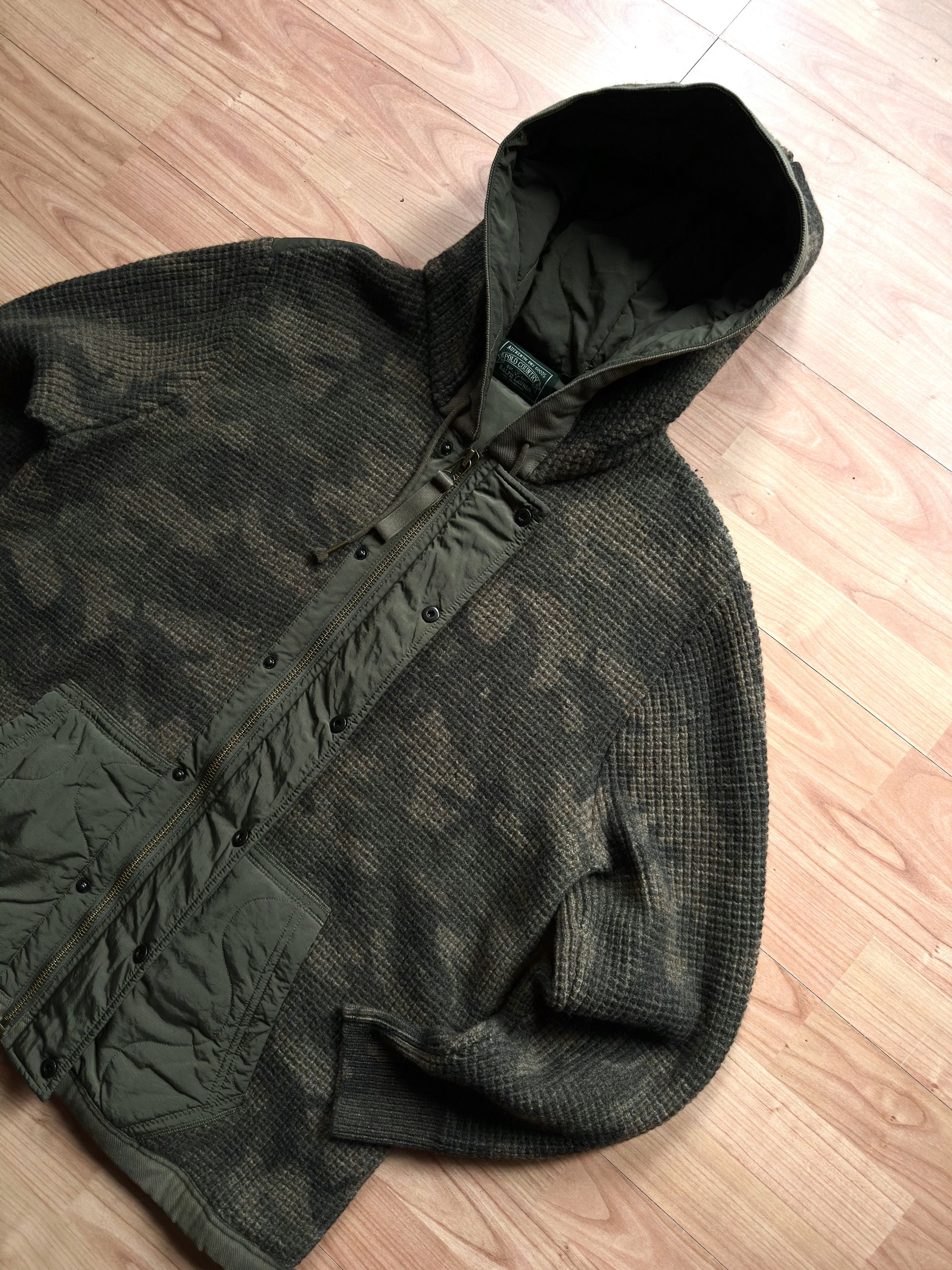 Polo Ralph Lauren Polo Country Ralph Lauren Camo Hybrid Hoody Jacket 100% Wool Size US L / EU 52-54 / 3 - 6 Thumbnail