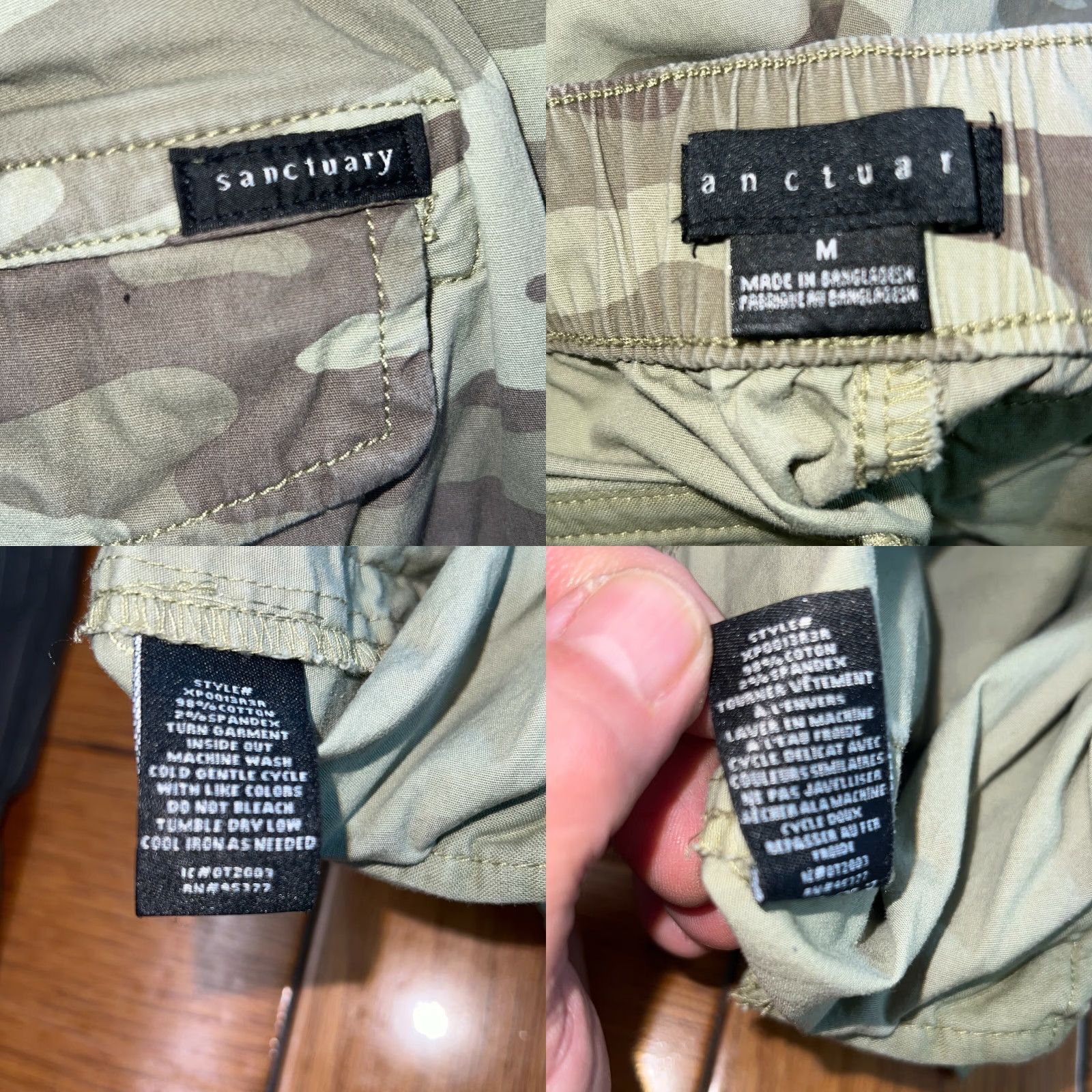 Sanctuary Sanctuary Pants Cargo Camouflage Green Mid Rise 25in Inseam M Men’s Slim Fit 98% Cotton 2% Spandex Flightsock Pocket Gym Casual Workwear Size 32" / US 10 / IT 46 - 8 Thumbnail