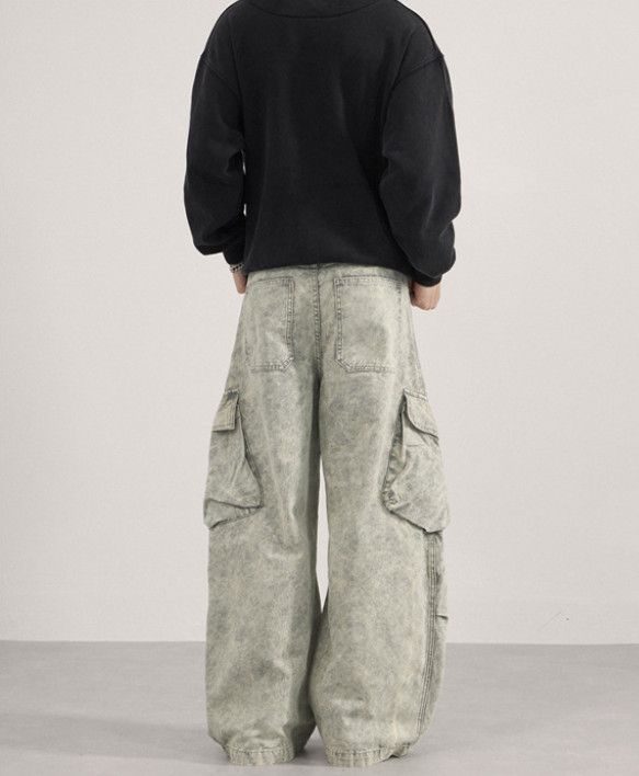 Japanese Brand American retro loose straight-leg curved work jeans Size US 32 / EU 48 - 4 Thumbnail