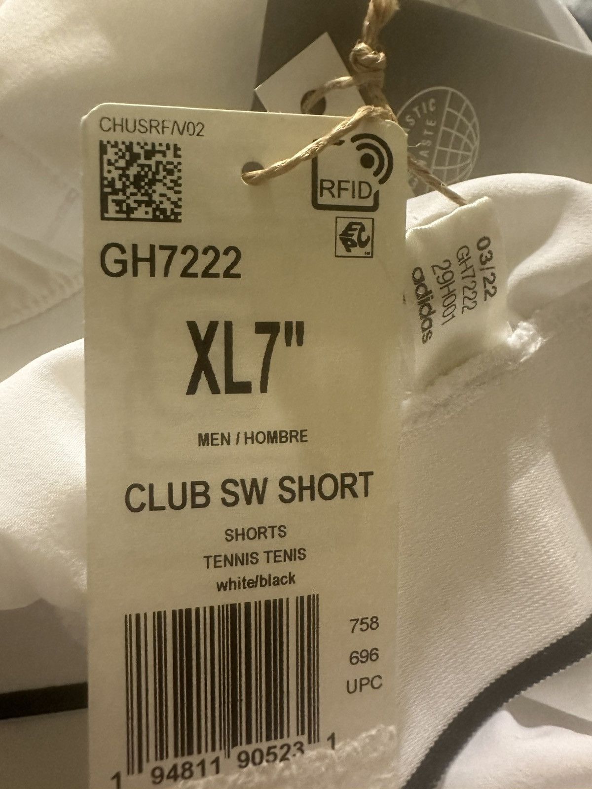 Adidas Adidas Club Stretch Woven Men's Training Shorts GH7222 White Size US 35 - 3 Thumbnail