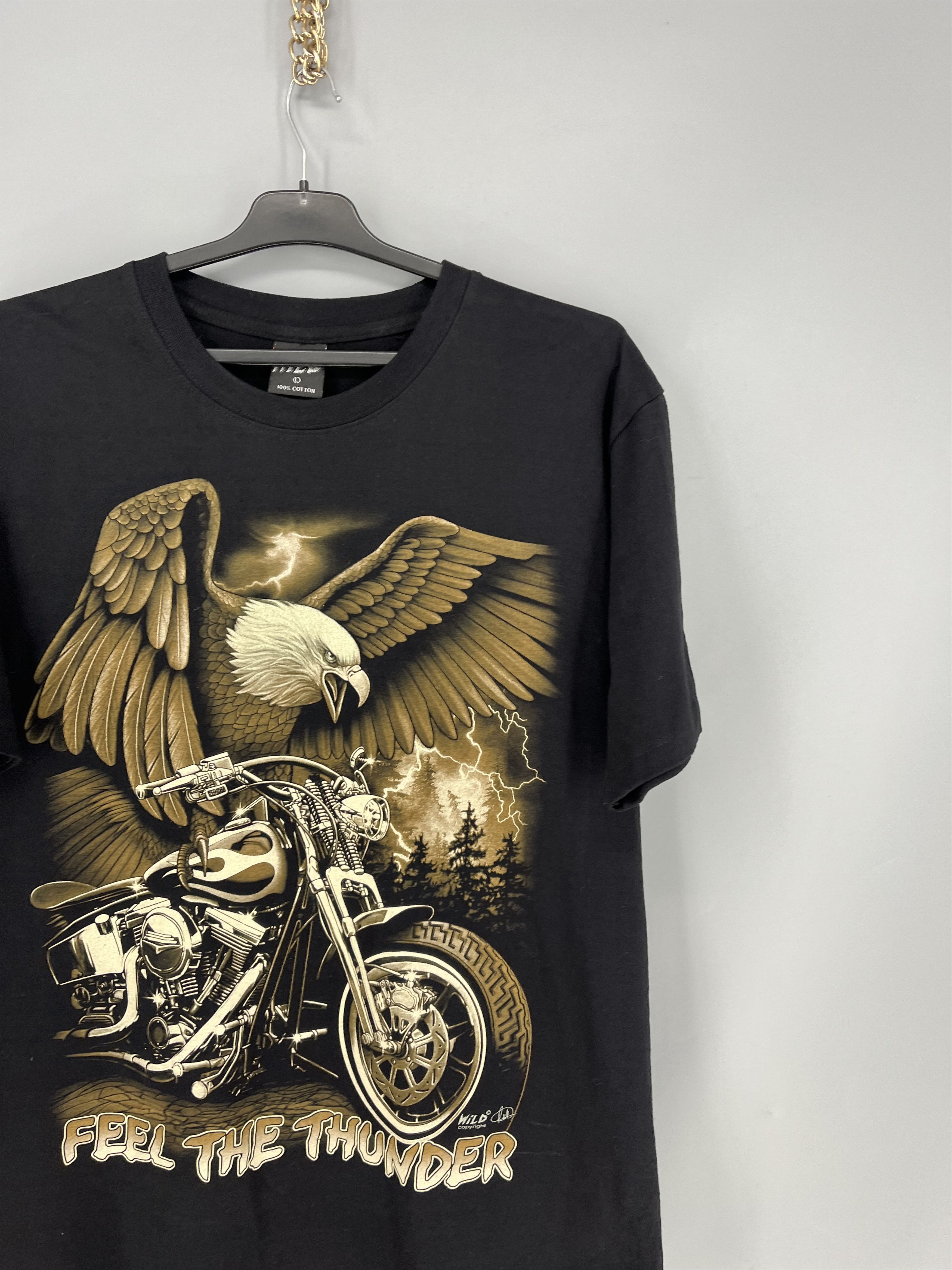 Vintage Vintage T Shirt motorcycle Feel the Thunder Size US L / EU 52-54 / 3 - 5 Thumbnail