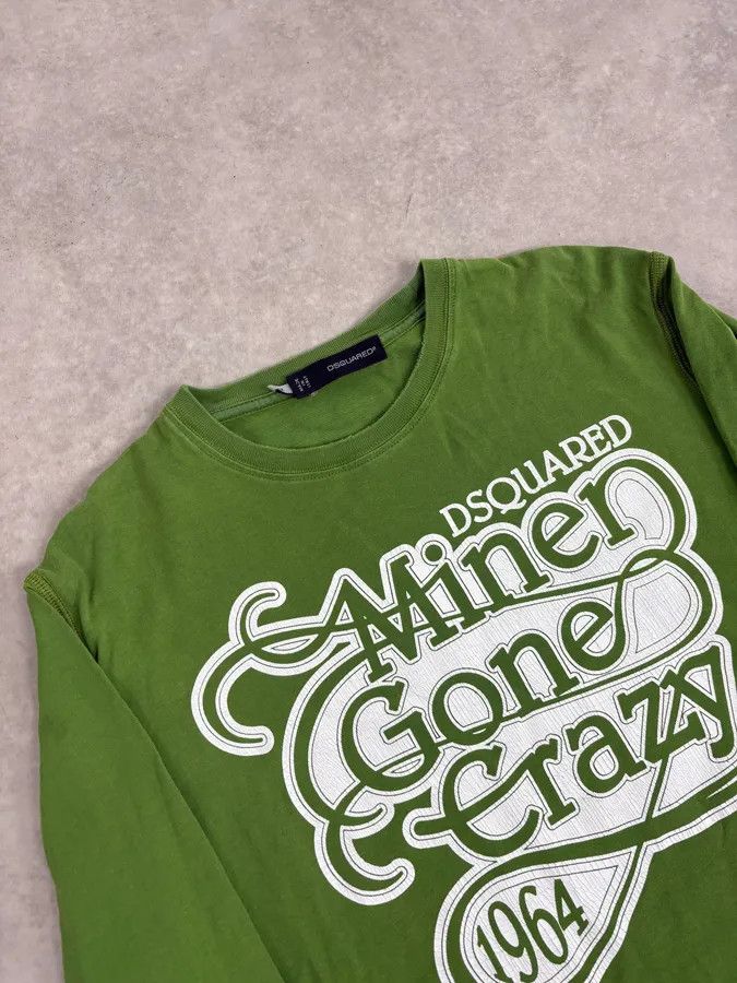 Dsquared2 AW2009 Dsquared2 Green Miner Gone Crazy Longsleeves T-Shirt Size US M / EU 48-50 / 2 - 5 Thumbnail