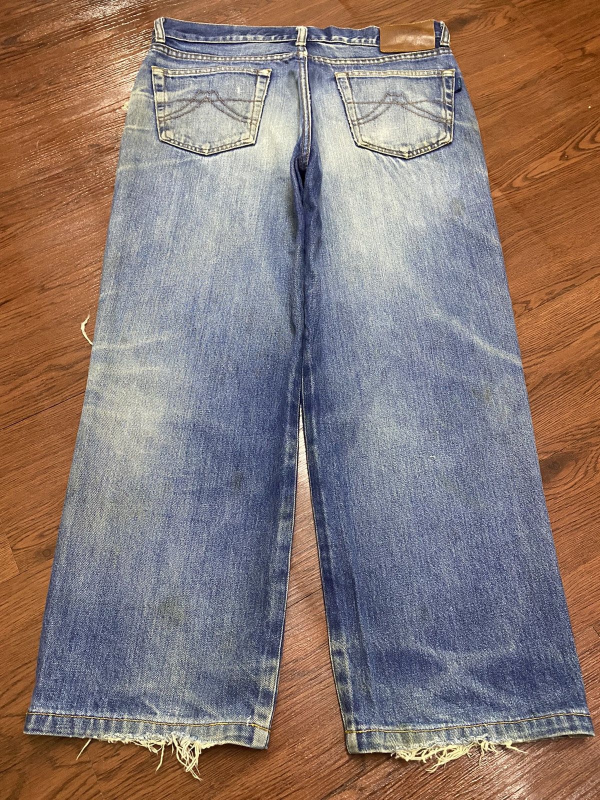 Japanese Brand Vintage Kenzo Japan Mud Wash Distressed Baggy Jeans Size US 32 / EU 48 - 2 Thumbnail