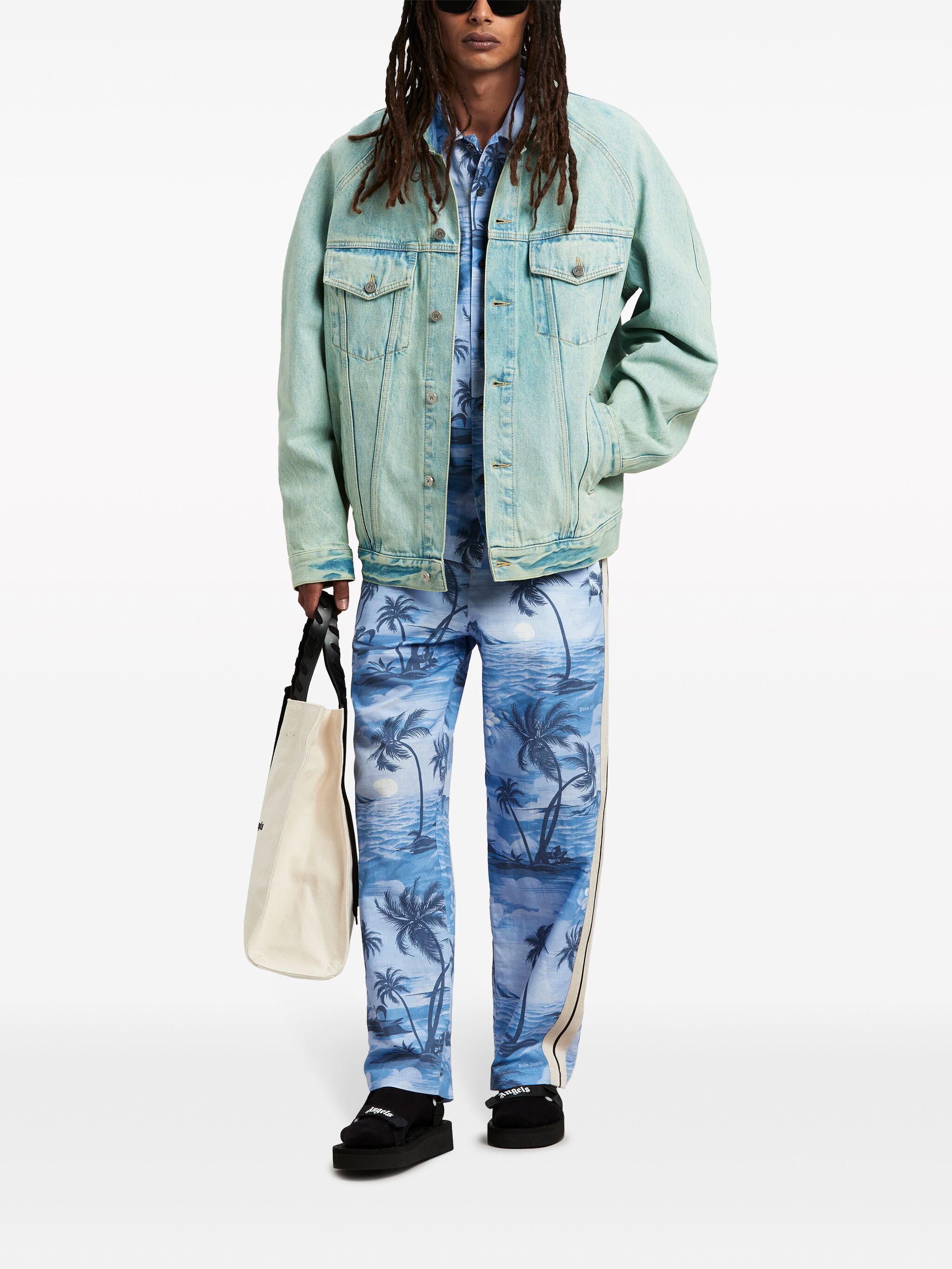 Palm Angels o1s22i1n1224 Denim Jacket in Light Blue Size US M / EU 48-50 / 2 - 2 Thumbnail