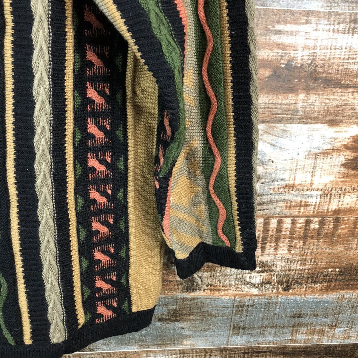 Homespun Knitwear Sel Suche japan Brown stripe like coogi Knitwear #A2505 Size US S / EU 44-46 / 1 - 16 Thumbnail