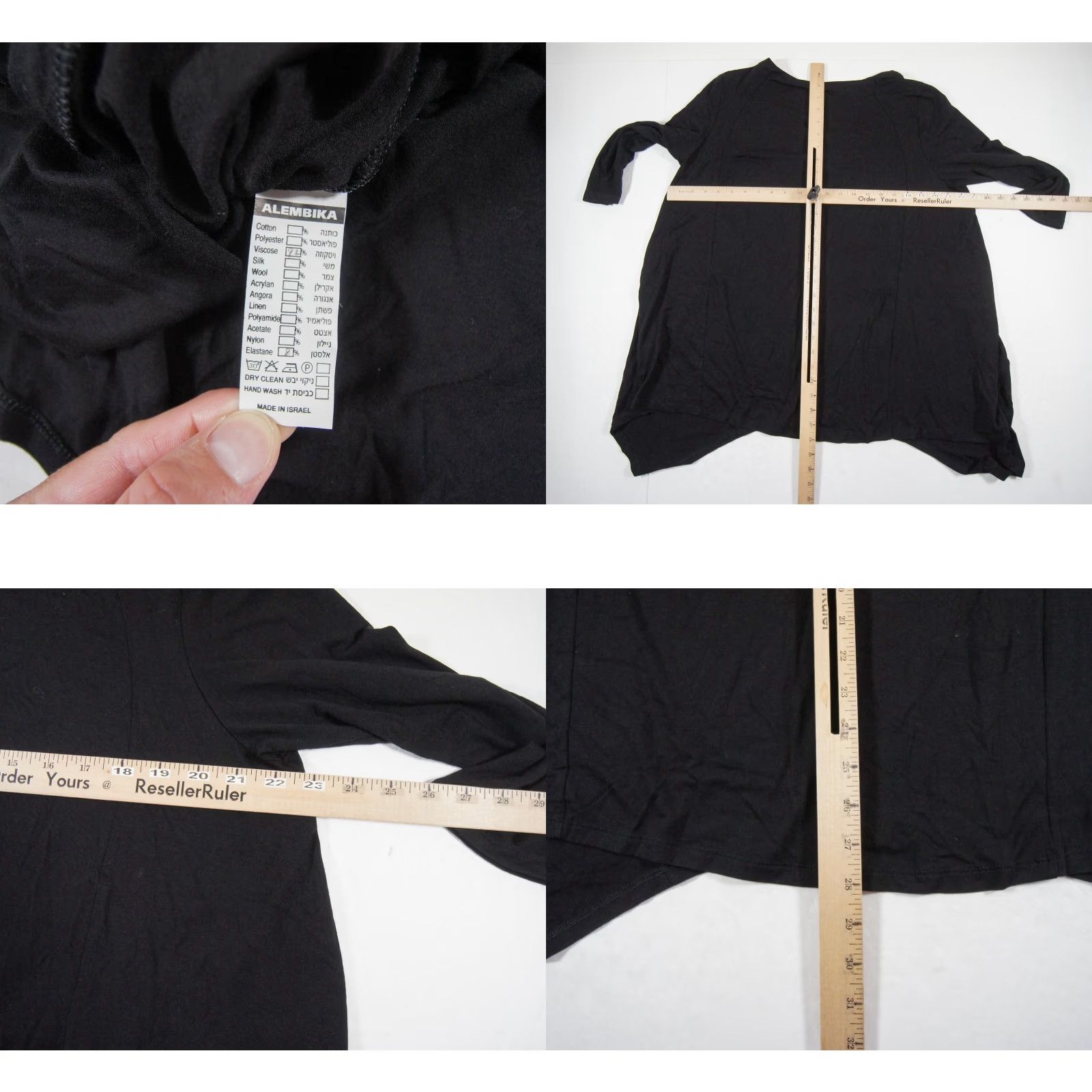 Vintage Ruti Tunic Top Womens 6 Black Jersey Long Sleeve Casual Pockets Size M / US 6-8 / IT 42-44 - 8 Thumbnail