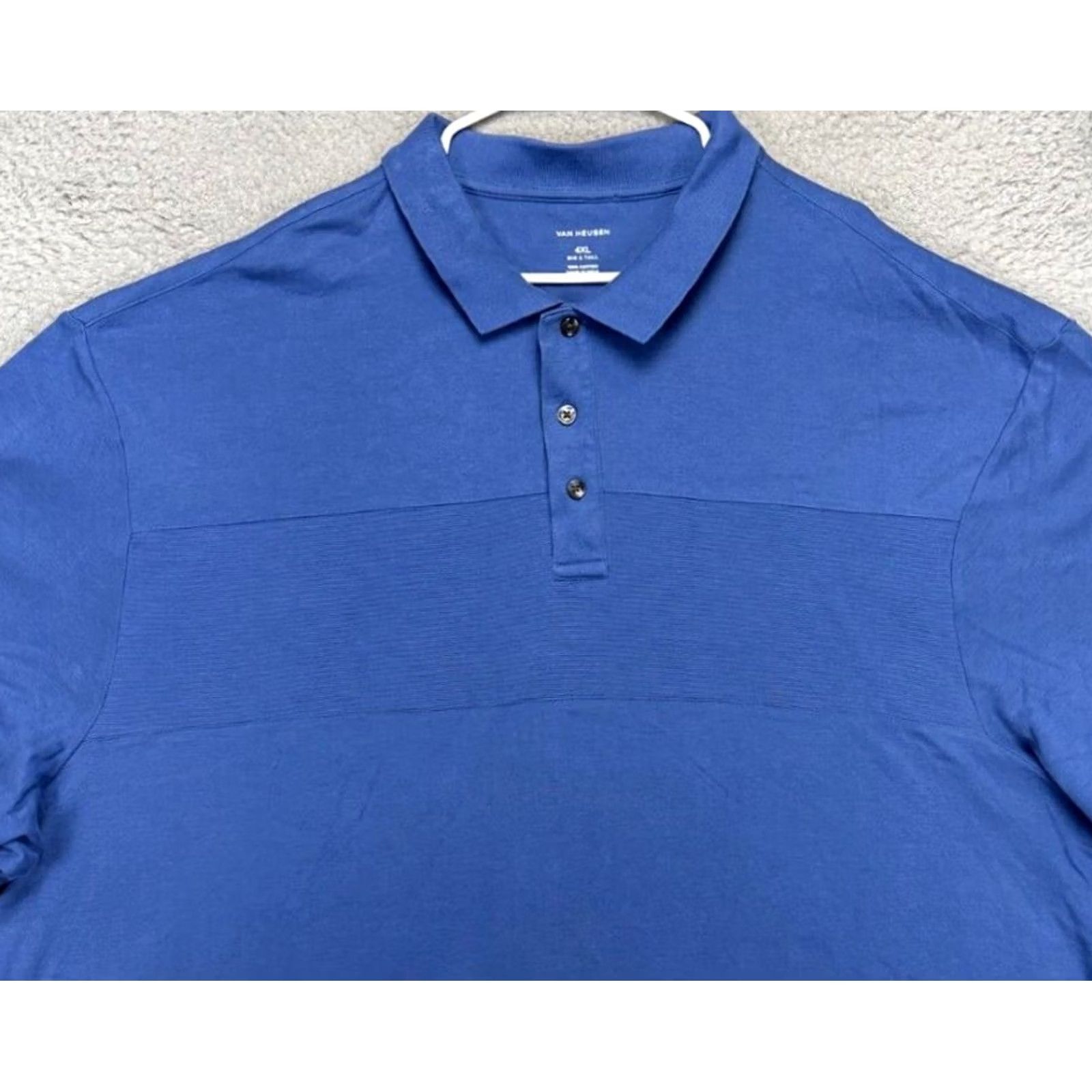 Van Heusen VINTAGE: No; Van Heusen Polo Shirt Blue 100% Cotton 4XL Big Tall Short Sleeve Rugby Men Size US XXL / EU 58 / 5 - 2 Thumbnail