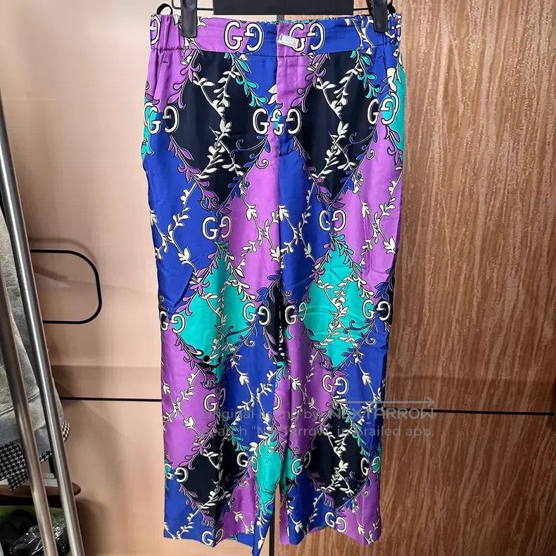 Gucci Gucci Silk double G wheat spike trousers Size 25" / US 0 / IT 36 - 1 Thumbnail