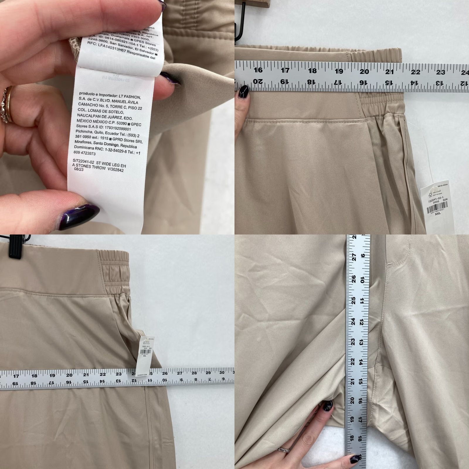 Old Navy Old Navy Active Pants Women's 2XL Pull On Wide Leg Beige Quick Dry Stretch NWT Size 28" / US 6 / IT 42 - 8 Thumbnail