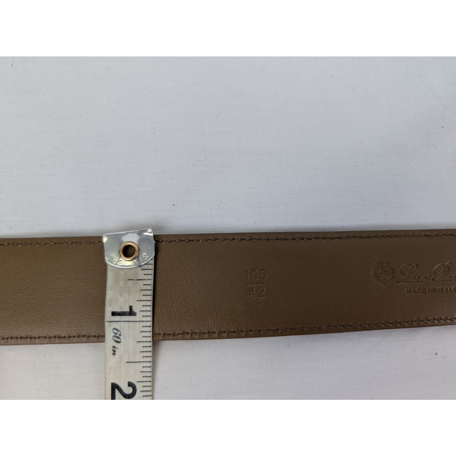 Loro Piana o1rshd1 Size: 105 / Men's 100% Suede Calf Split Belt Brown Size 42 - 11 Thumbnail