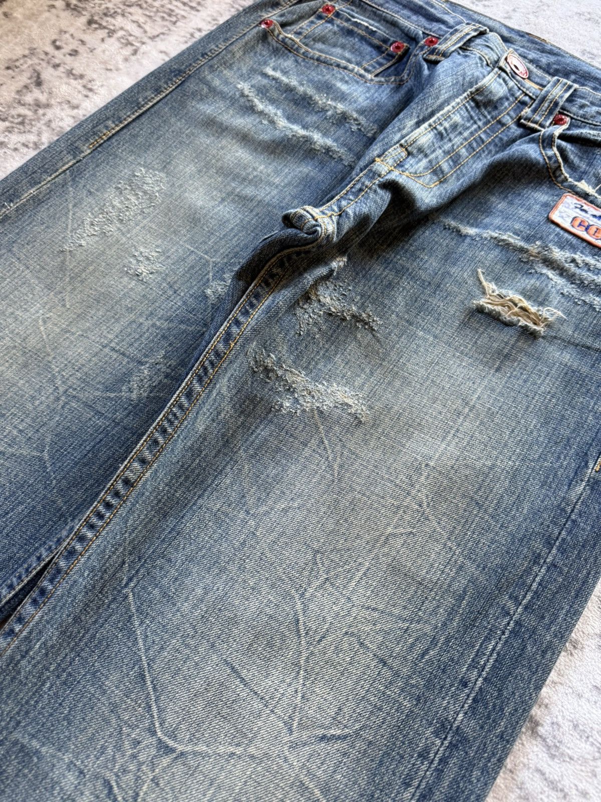 Japanese Brand Co&Lu Japan Daicock Evisu Style Redline Baggy Loose Jeans Size US 32 / EU 48 - 15 Thumbnail