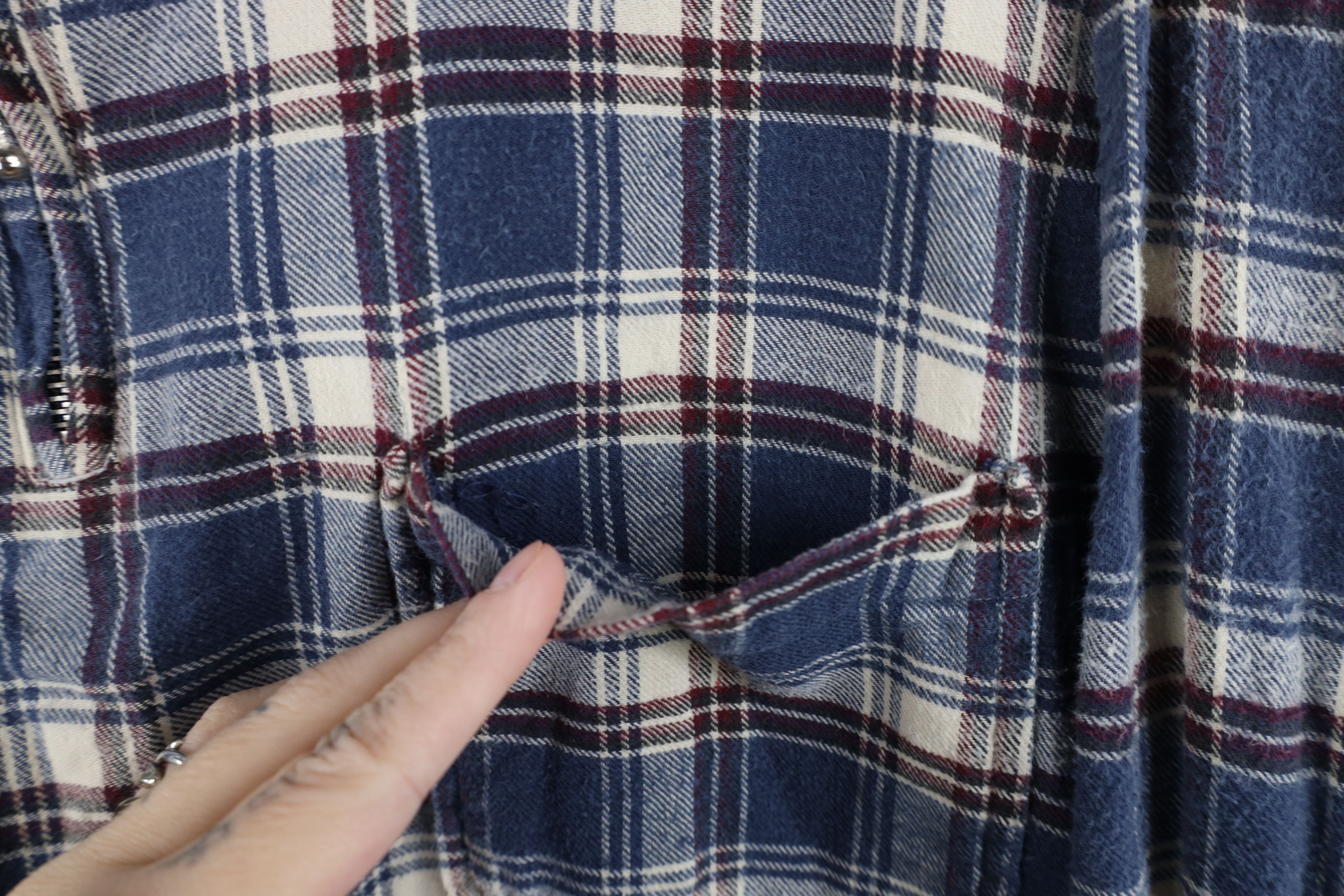 Vintage Vintage 90s Streetwear Flannel Half Zip Pullover Polo Shirt Size US L / EU 52-54 / 3 - 4 Thumbnail