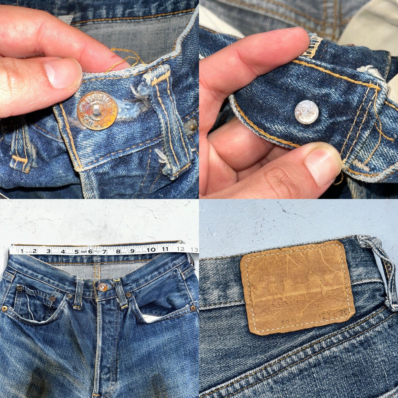 Levi's VINTAGE Levi's 501 XX Jeans Main Selling Point Fashion Levi's 501 Series Denim Jeans 27x30 USA 60s 70s 60s Straight Mens Blue Cotton Button Distressed Size US 27 - 8 Thumbnail