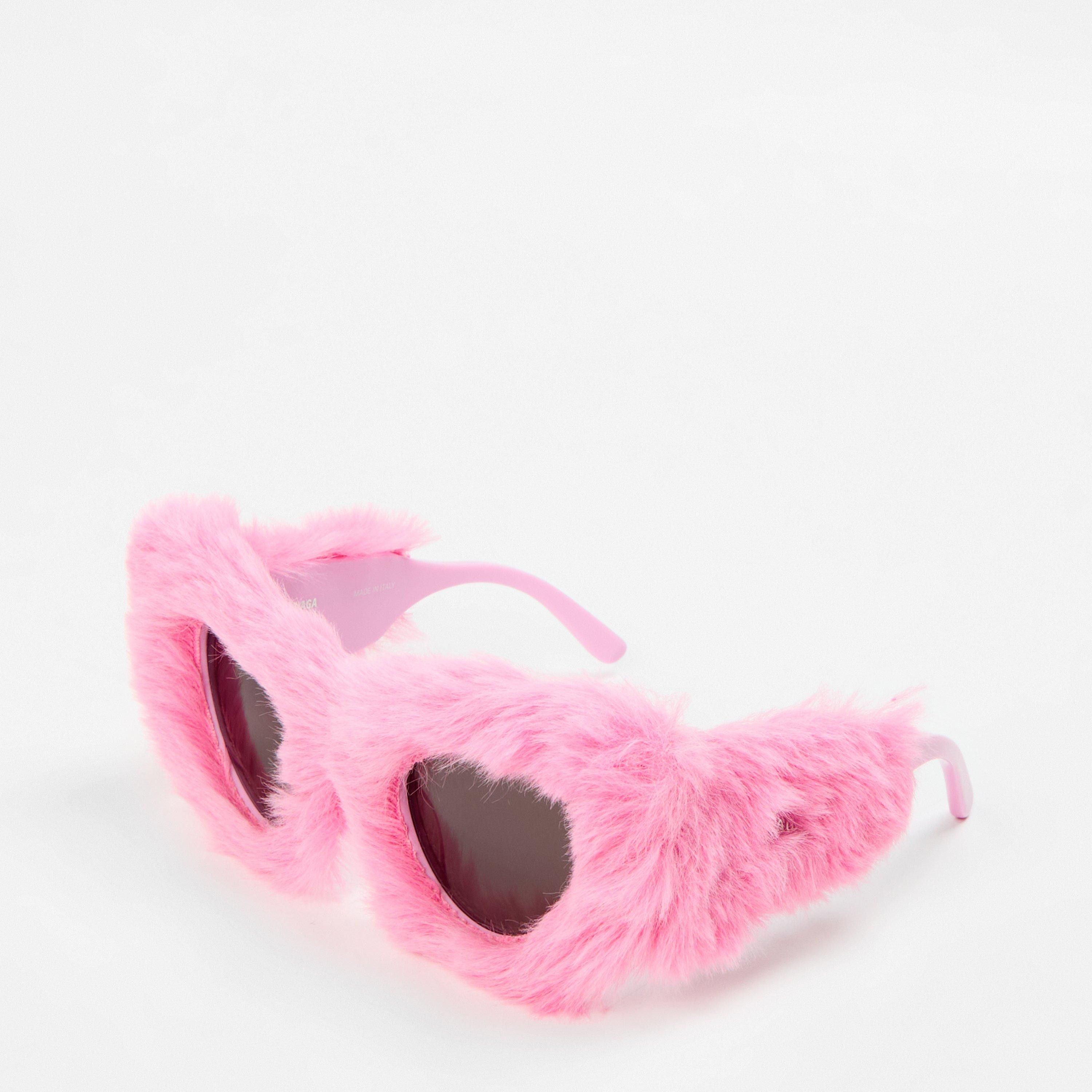 Balenciaga Fluffy Sunglasses in pink Size ONE SIZE - 1 Thumbnail