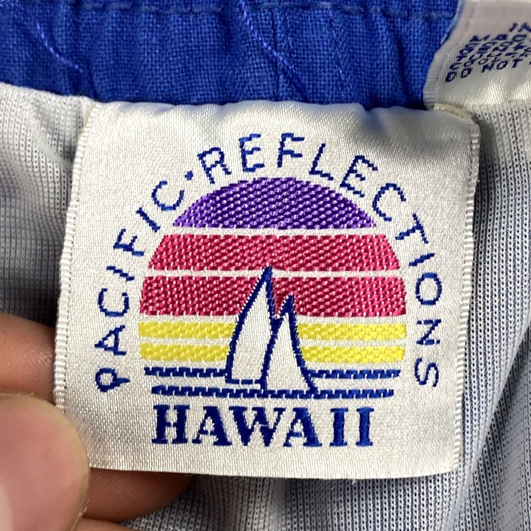 Vintage VINTAGE Pacific Reflections Shorts Mens L VTG 80S SURF BEACH RAINBW HIGH CUT YACHT CLUB Size US 33 - 3 Thumbnail