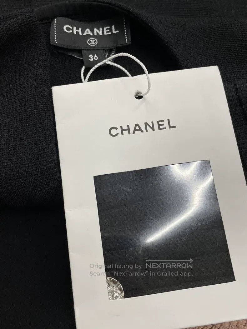 Chanel Chanel Black pearl rhinestone large double C large logo ve Size XS / US 0-2 / IT 36-38 - 4 Thumbnail