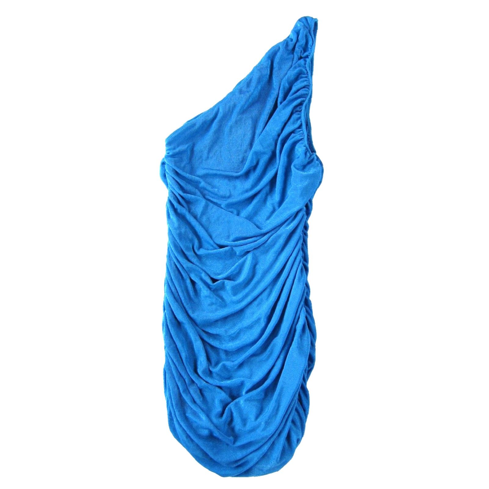 Lioness LIONESS Blue Stretch Ruched Bodycon One Shoulder Mini Goddess Dress XL Size XL / US 12-14 / IT 48-50 - 2 Thumbnail