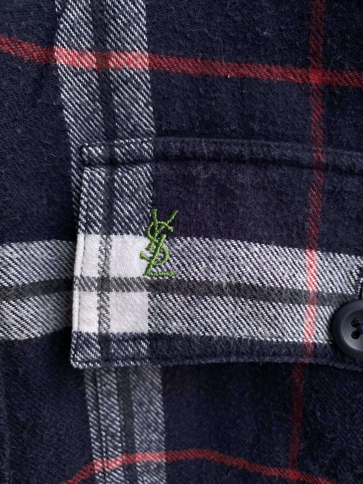 Yves Saint Laurent Flannel YSL Shirt Cotton Heavy Size US M / EU 48-50 / 2 - 2 Thumbnail