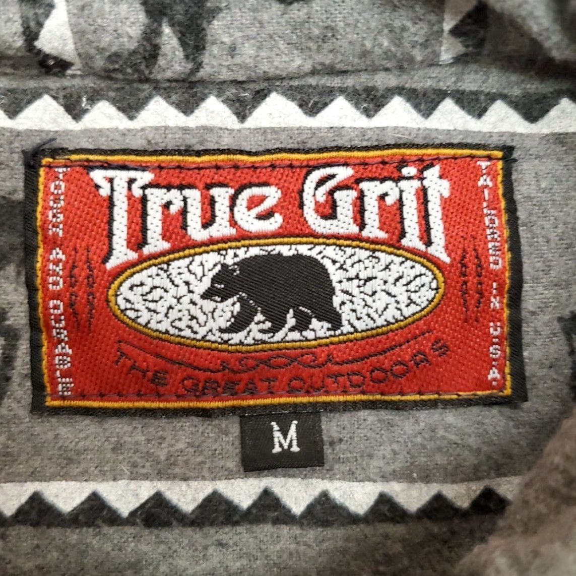 Vintage VINTAGE True Grit Shirt Men M Gray Flannel Cotton Aztec Native Moose 90s Made in USA Size US M / EU 48-50 / 2 - 3 Thumbnail