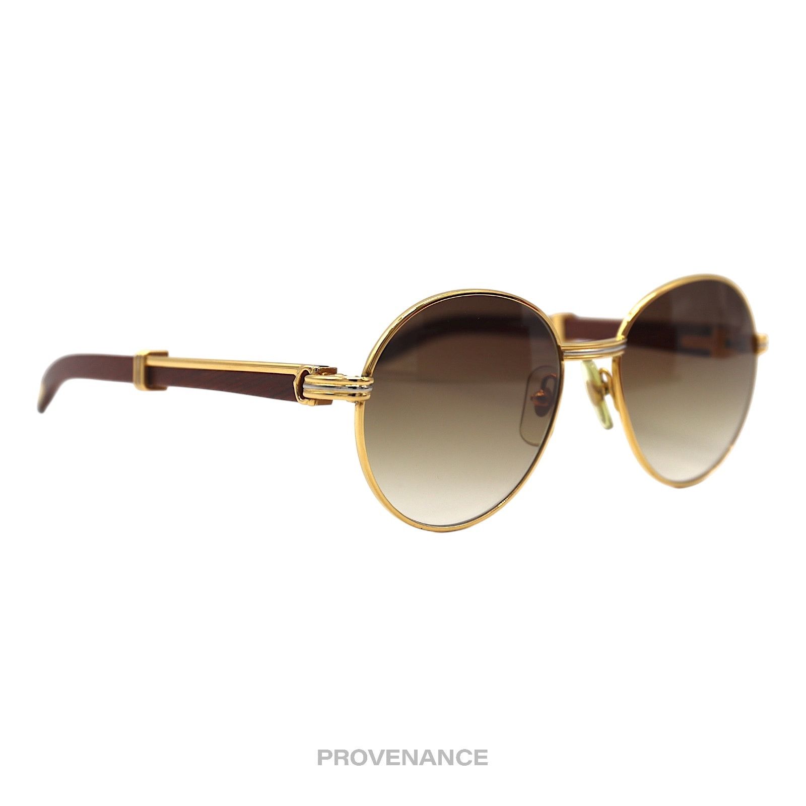 Cartier 🔴 Cartier Bagatelle Wood Sunglasses- Brown Size ONE SIZE - 3 Thumbnail
