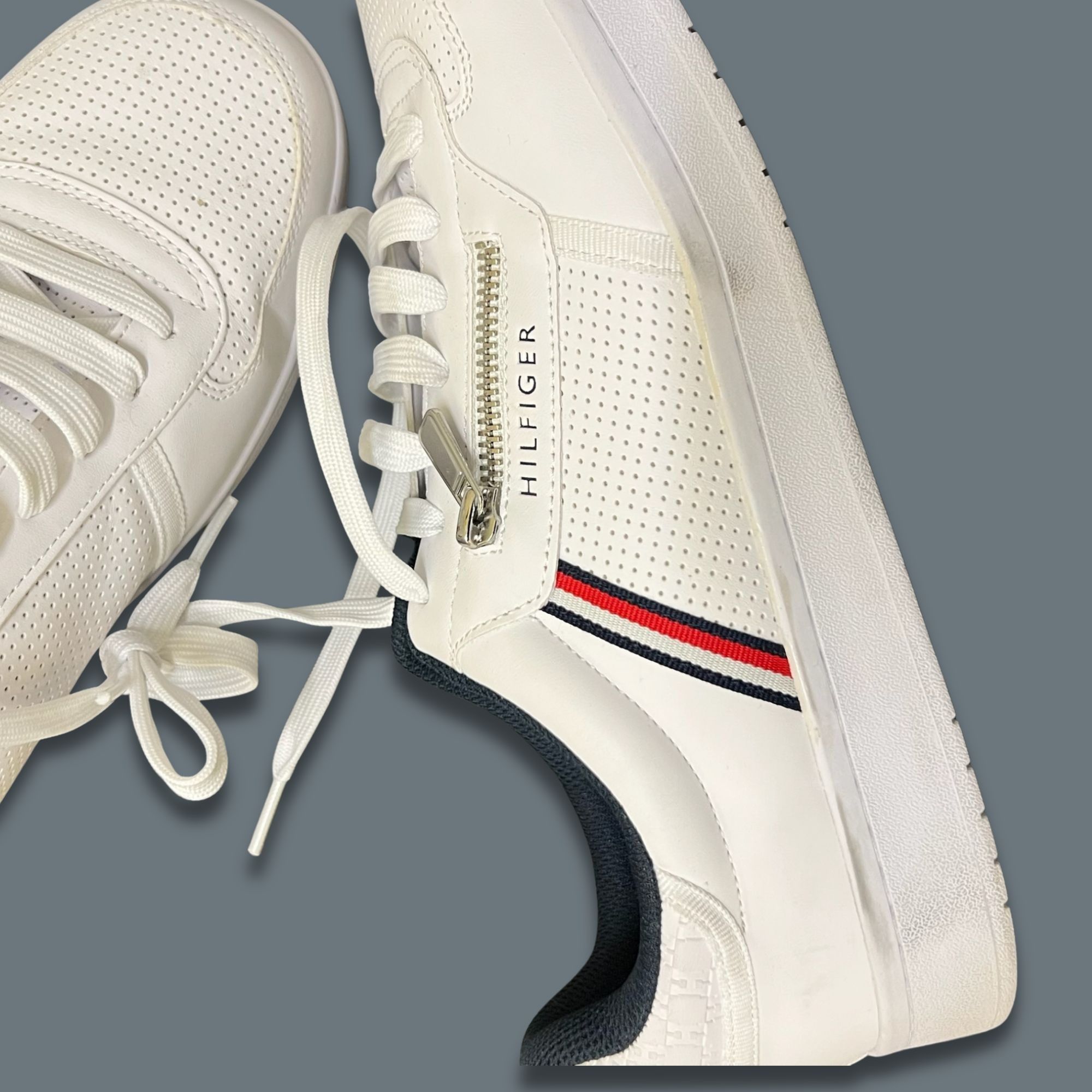 Tommy Hilfiger Tommy Hilfiger Lestyn White Perforated Sneakers Size 12 With Size US 12 / EU 45 - 4 Thumbnail