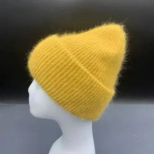 Other Warm Fluffy Rabbit Fur Knitted Beanie Hat Size ONE SIZE - 2 Thumbnail