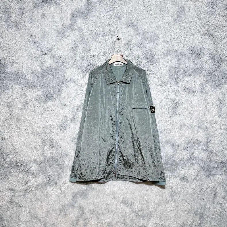 Stone Island Stone Island Metallic Nylon Jacket Coat Aqua XL Size US XL / EU 56 / 4 - 1 Thumbnail