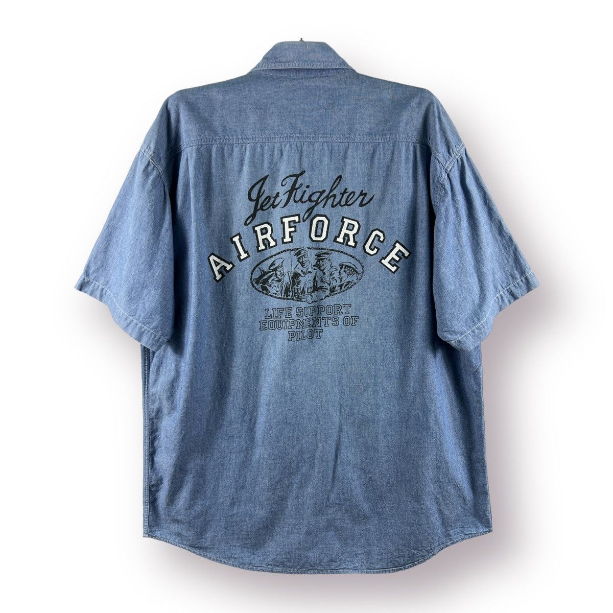 Ford × GQ 🔥 Chambrey JET FIGHTER AIR FORCE PILOT Shirt - L Size US L / EU 52-54 / 3 - 9 Thumbnail