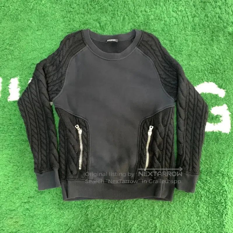 Balmain Balmain Black Cotton Men's Sweatshirt . Size US M / EU 48-50 / 2 - 1 Thumbnail