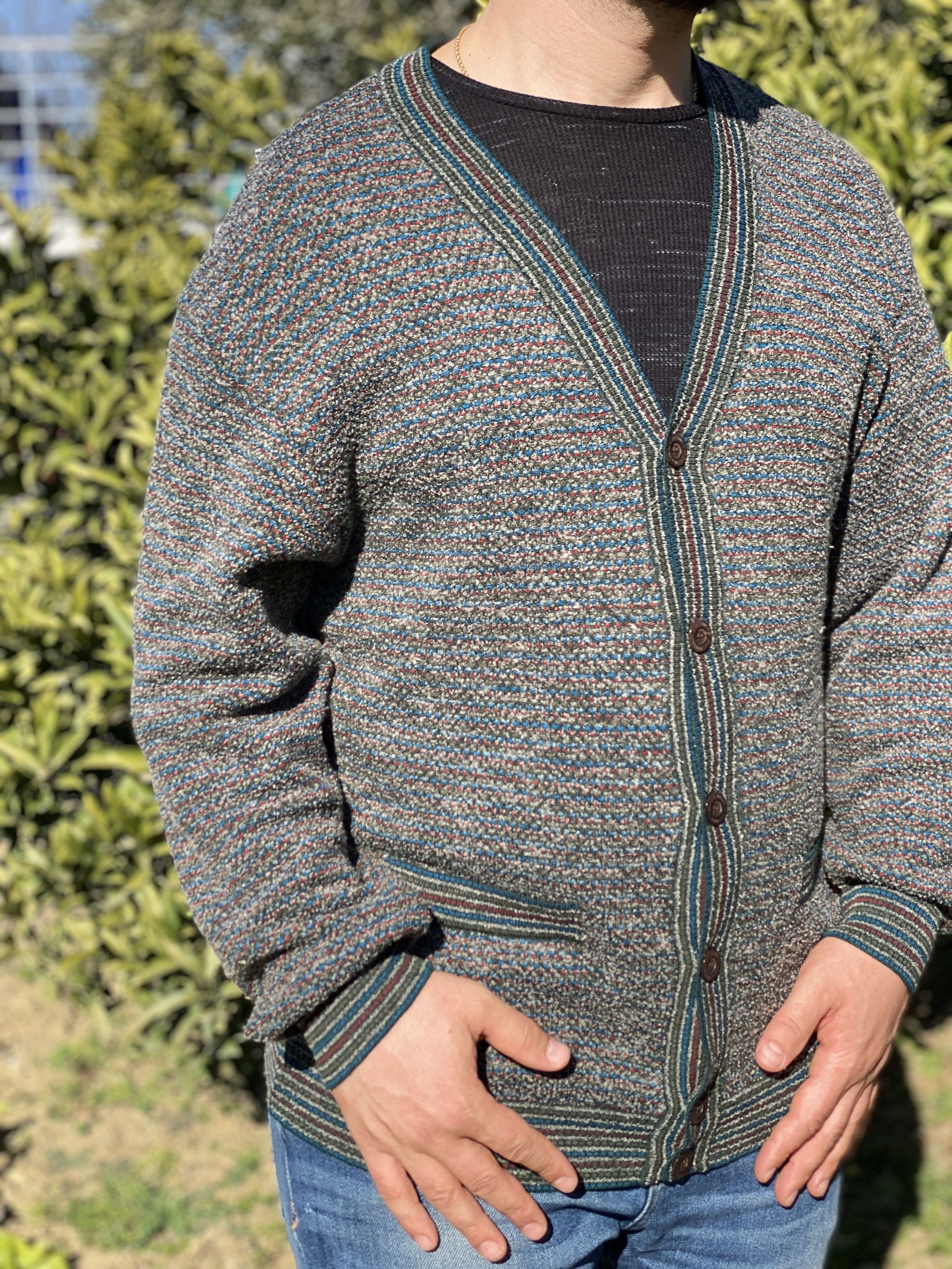 Missoni Uomo Cardigan Cosby Pullover Retro Size 2XL 56 58