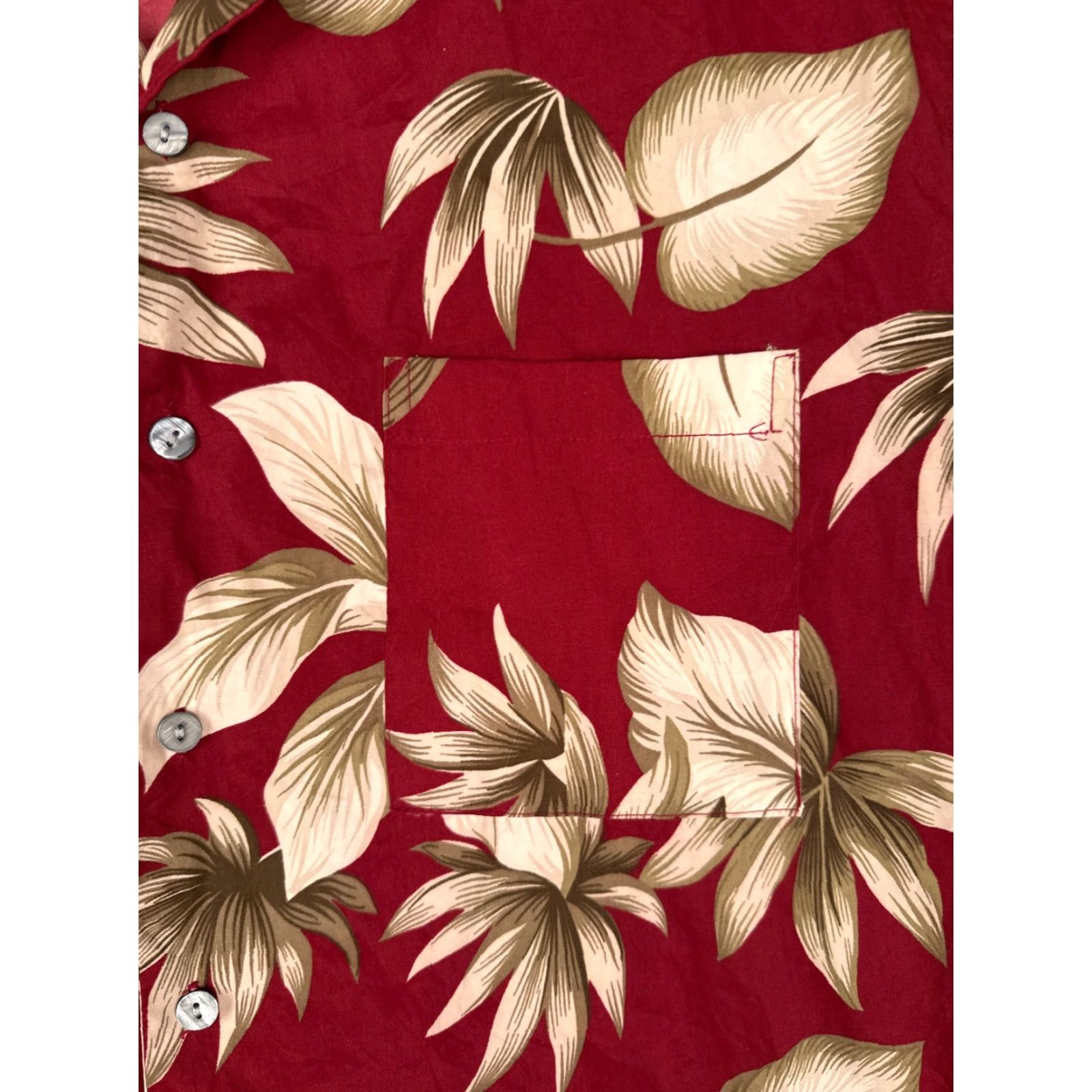 Vintage Island Republic Shirt Men Large Red Floral Poly Blend Button Up Hawaiian Pocket Size US L / EU 52-54 / 3 - 6 Thumbnail