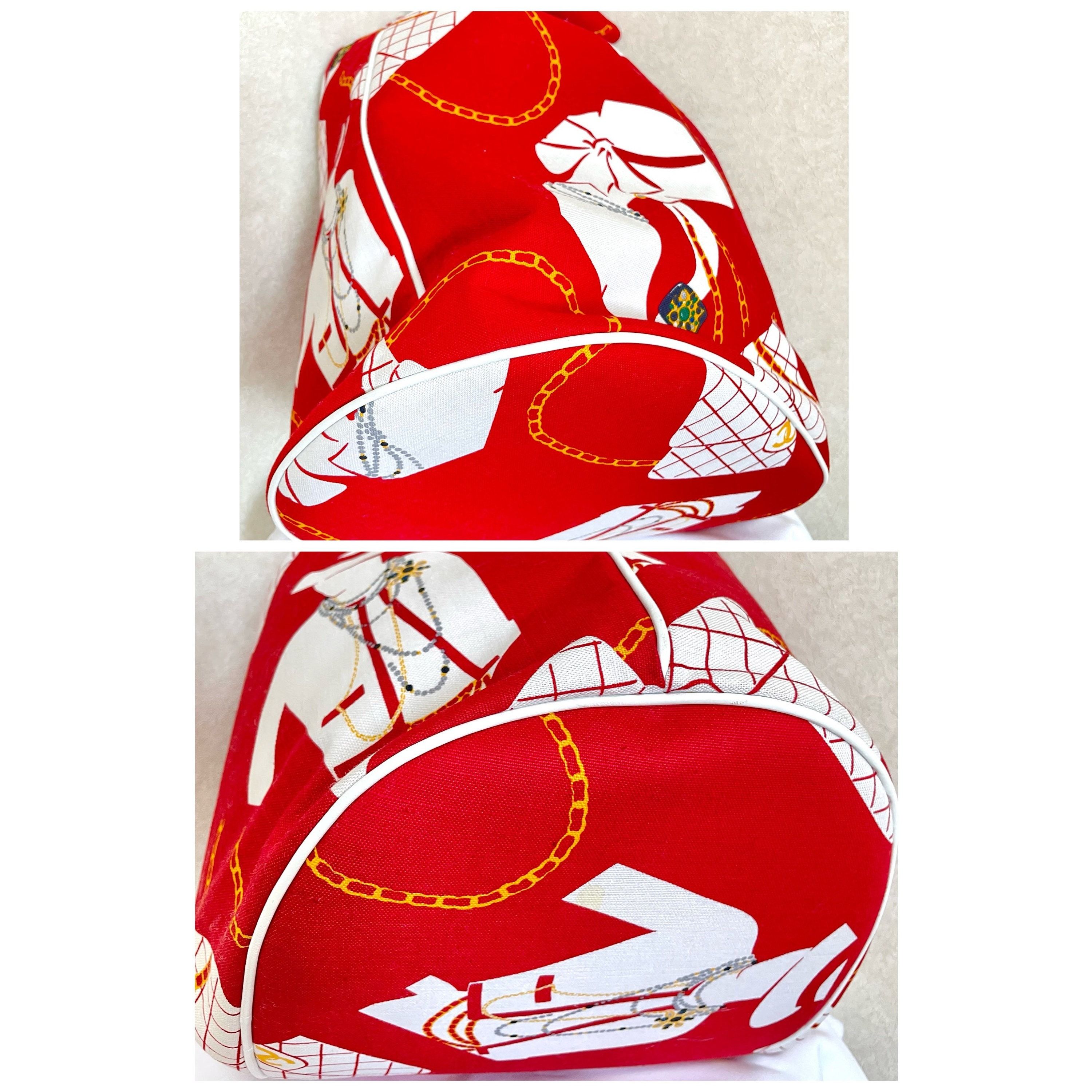 Chanel MINT. Vintage CHANEL red and white canvas hobo shoulder bag Size ONE SIZE - 6 Thumbnail