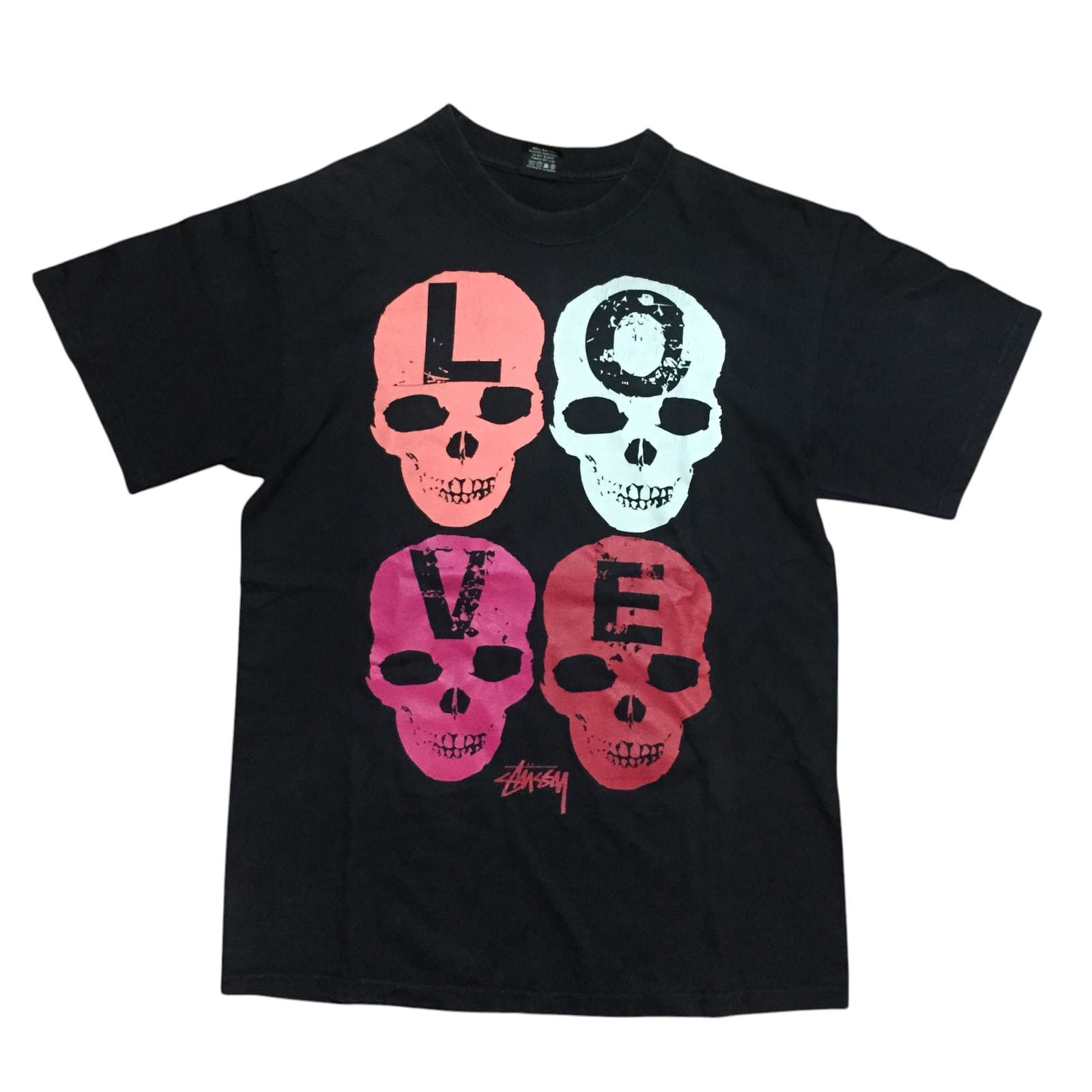 Stussy Vintage 90s Stussy Love Hate Tees Size US M / EU 48-50 / 2 - 1 Thumbnail