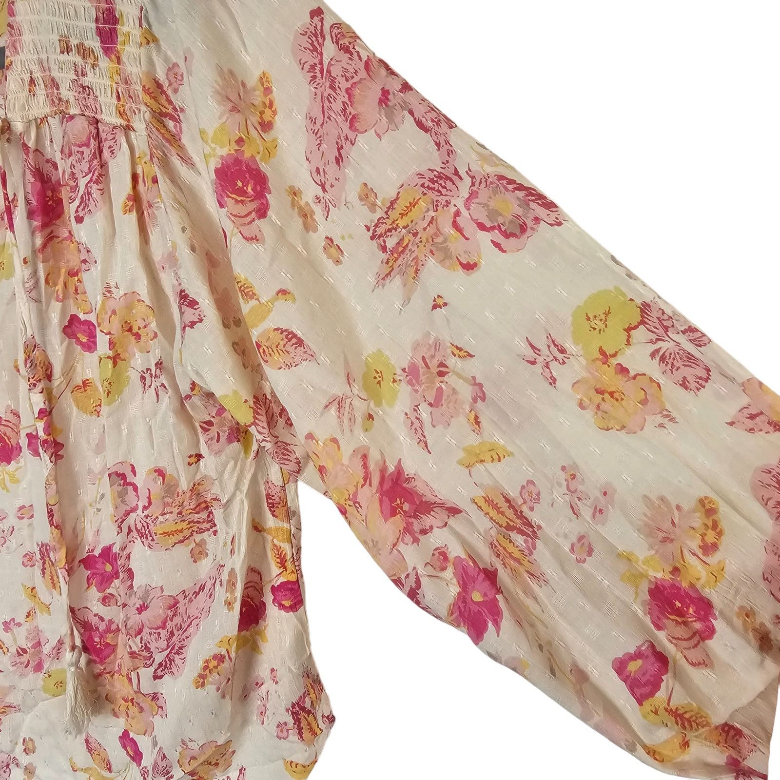 Joie Joie Floral Peasant Blouse Cottagecore Romantic Feminine Size M / US 6-8 / IT 42-44 - 5 Thumbnail