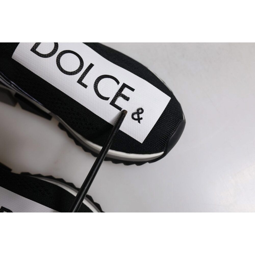 Dolce & Gabbana Dolce & Gabbana Black White Slip On Sorrento Sneakers Shoes Size US 7 / IT 37 - 8 Thumbnail