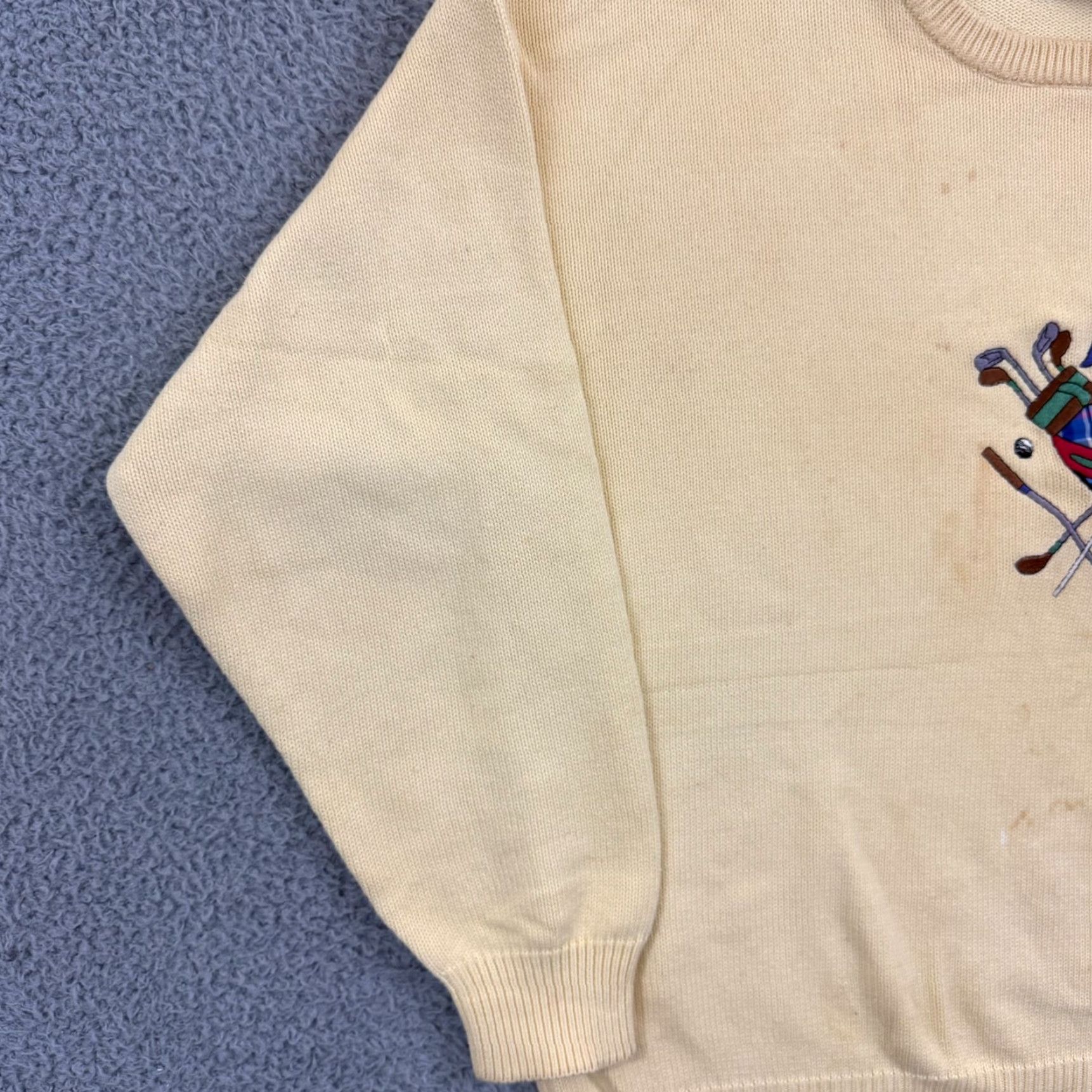 Vintage VINTAGE John Ashford Sweater Mens L Golf Sport 90s Pullover Knit Long Sleeve Yellow Size US L / EU 52-54 / 3 - 4 Thumbnail