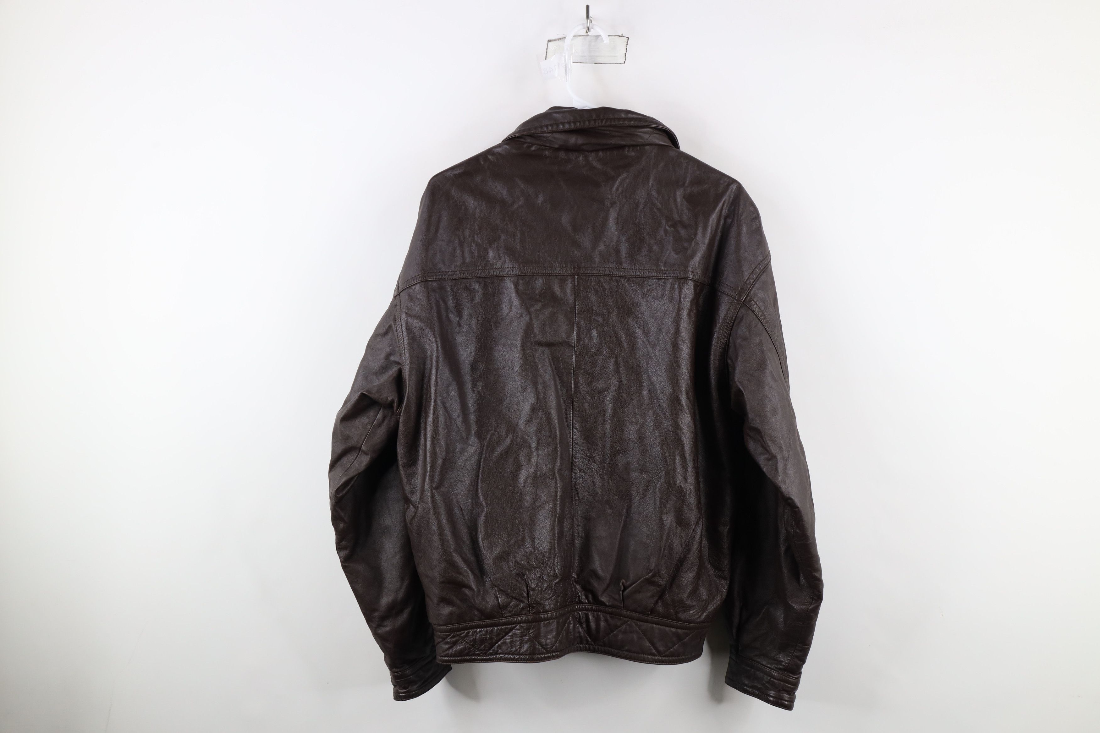 Vintage Vintage 90s Streetwear Quilted Leather Flight Bomber Jacket Size US M / EU 48-50 / 2 - 14 Thumbnail
