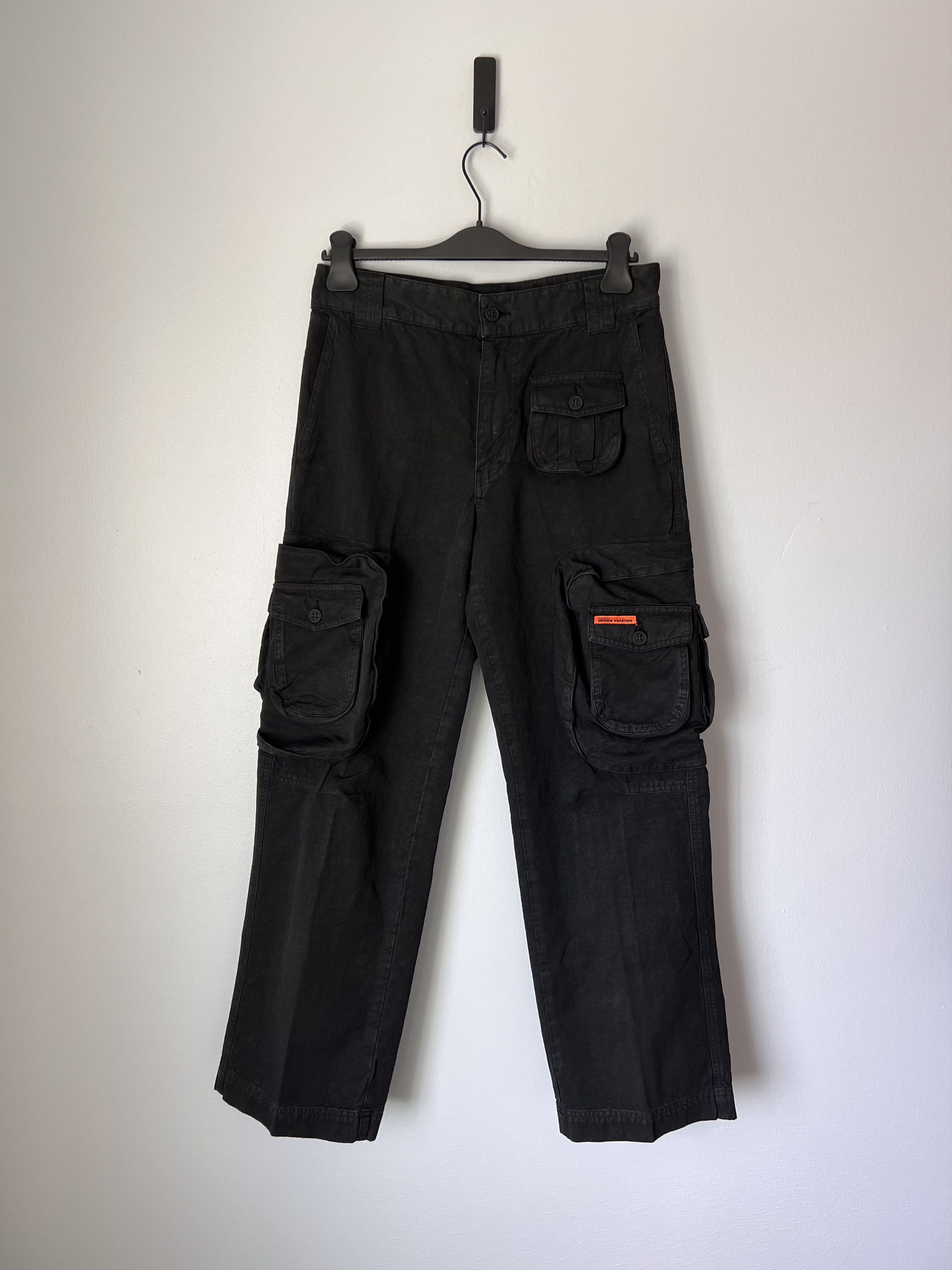 Heron Preston Heron Preston Canvas Cargo Pants in Black Size US 32 / EU 48 - 1 Thumbnail