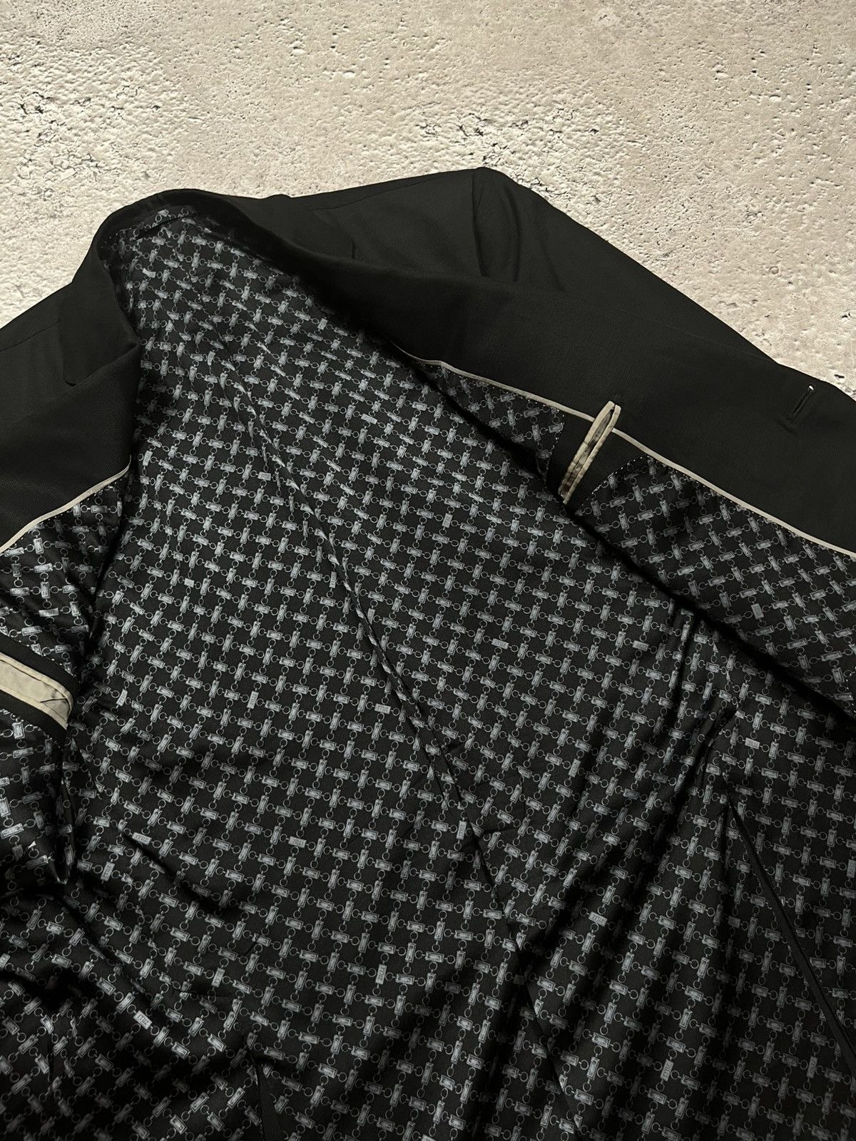 Zilli Zilli Paris R48 Black Wool Silk Blazer with Logo Lining Size 38R - 9 Thumbnail