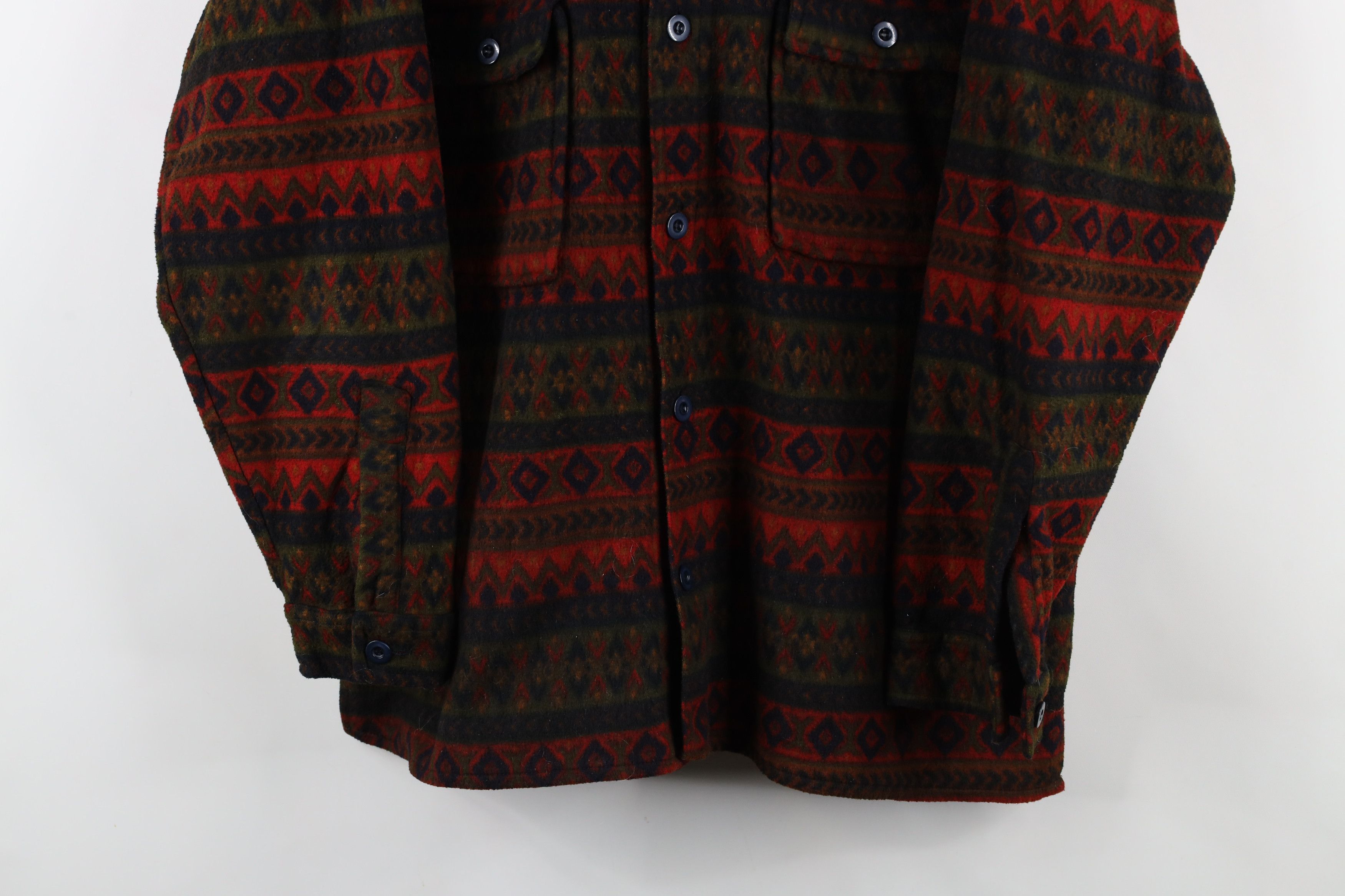 Vintage Vintage 90s Streetwear Rainbow Fair Isle Fleece Shirt Jacket Size US M / EU 48-50 / 2 - 3 Thumbnail