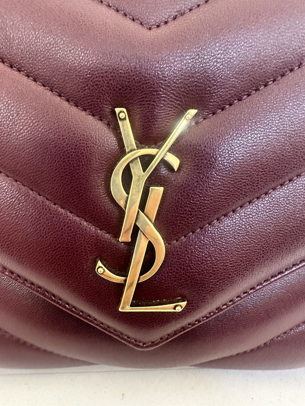 Saint Laurent Paris YSL LOULOU LARGE IN MATELASSÉ LAMBSKIN “ROUGE CABERNET” Size ONE SIZE - 3 Thumbnail