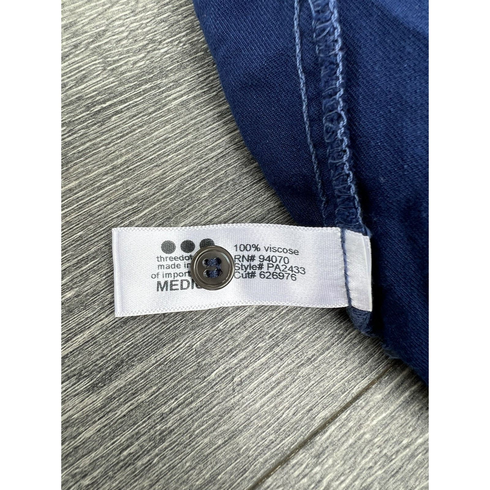 threeASFOUR Three dots women long top navy v neck work size M A001214 Size M / US 6-8 / IT 42-44 - 8 Thumbnail