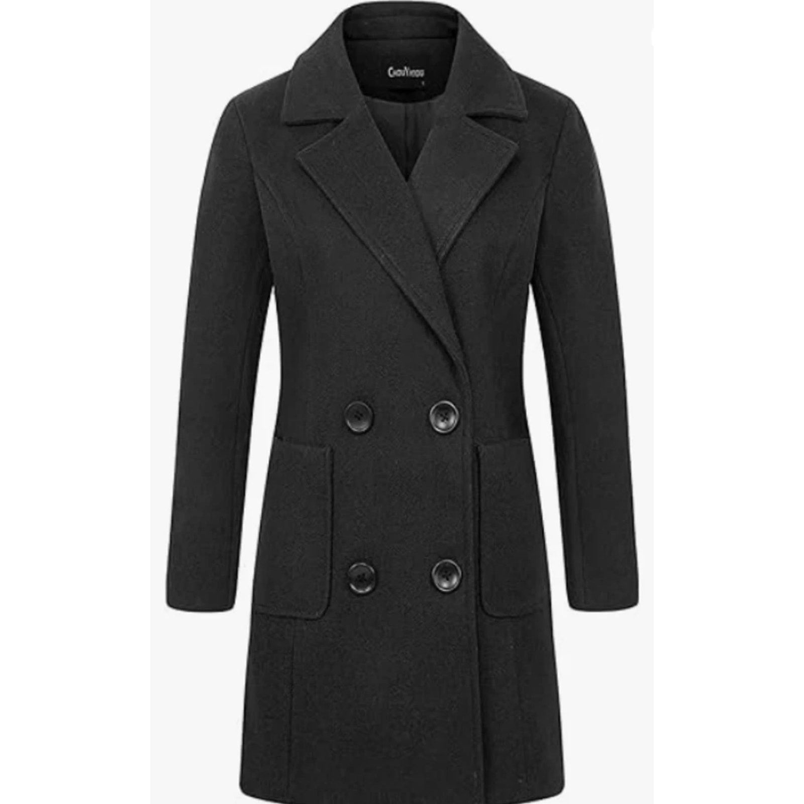 Other Chouyatou Black Wool Blend Coat Women Quilted M - F020 Size M / US 6-8 / IT 42-44 - 2 Thumbnail