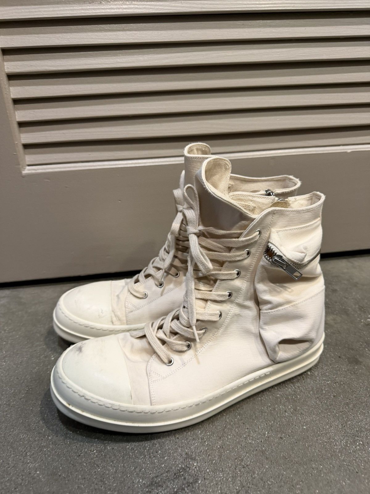 Rick Owens FW19 Cargo Nylon Ramone Hightop Sneakers 43 Size US 10 / EU 43 - 3 Thumbnail