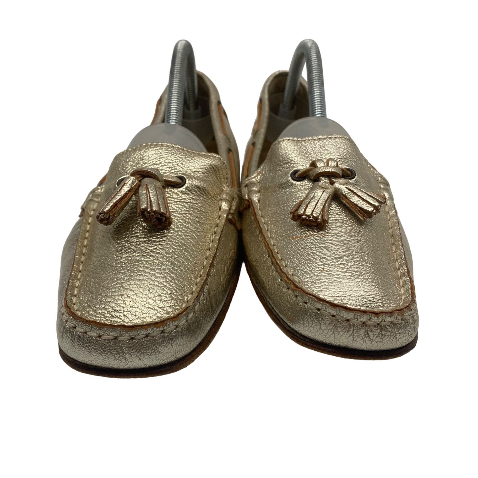 Saks Fifth Avenue Saks Fifth Avenue Gold Leather Tassel Loafer Made in Italy W Size US 9 / IT 39 - 4 Thumbnail