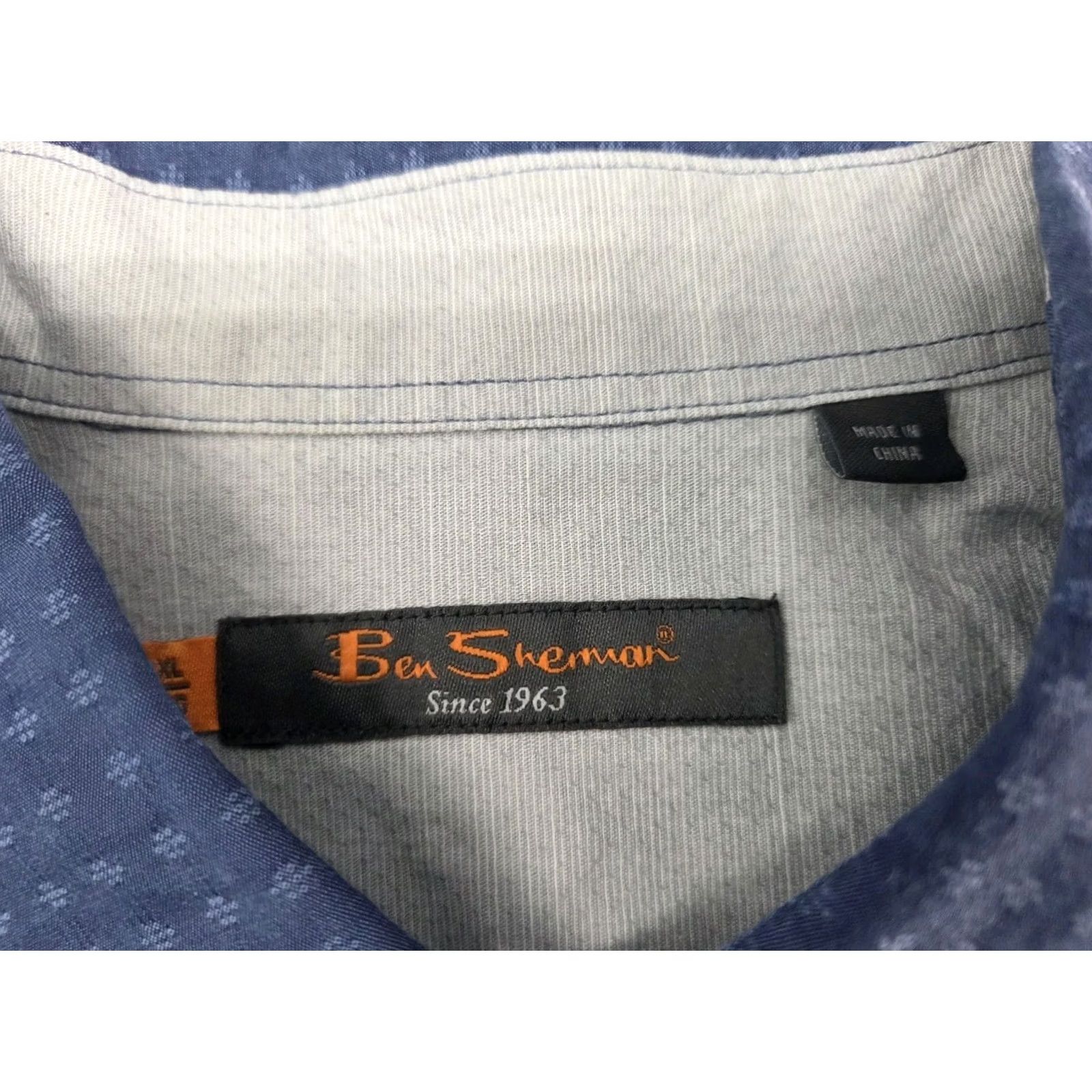 Ben Sherman Ben Sherman Mens Short Sleeve Button-Up Shirt Blue XL Button-Down Pocket Pleated Regular Size X L Size US XL / EU 56 / 4 - 4 Thumbnail