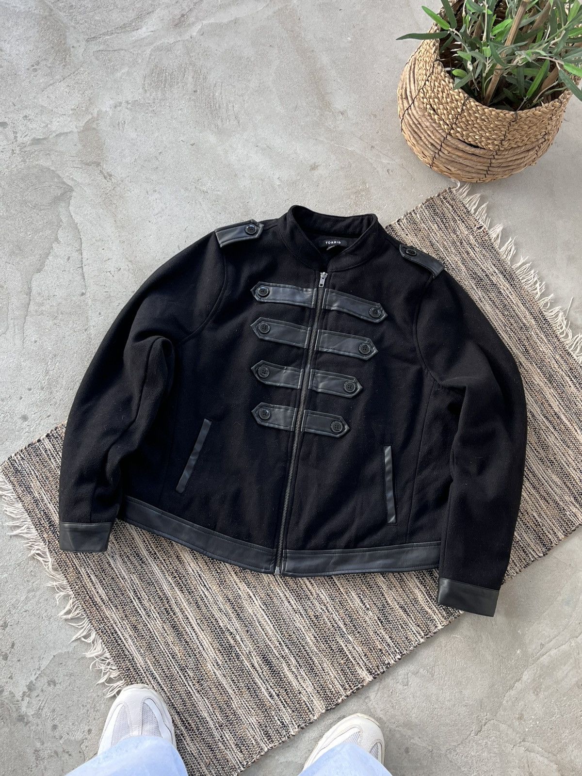 Other Hype Vintage Torrid Wool Napoleon Bomber Jacket Black Y2K Size S / US 4 / IT 40 - 1 Thumbnail