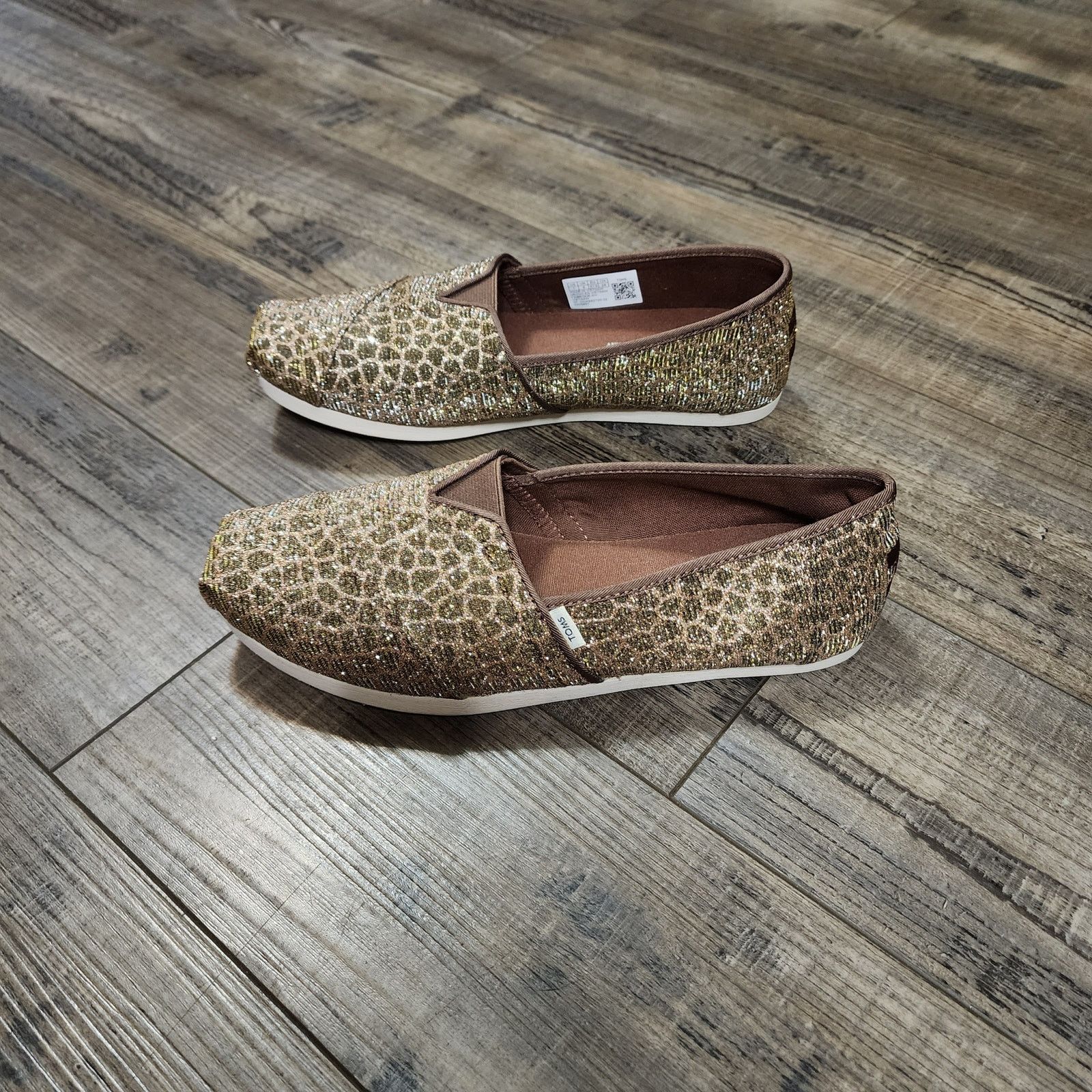 Toms New TOMS Alpargata Bronze Animal Print Glitter Sz 7 NIB shlf Size US 7 / IT 37 - 5 Thumbnail