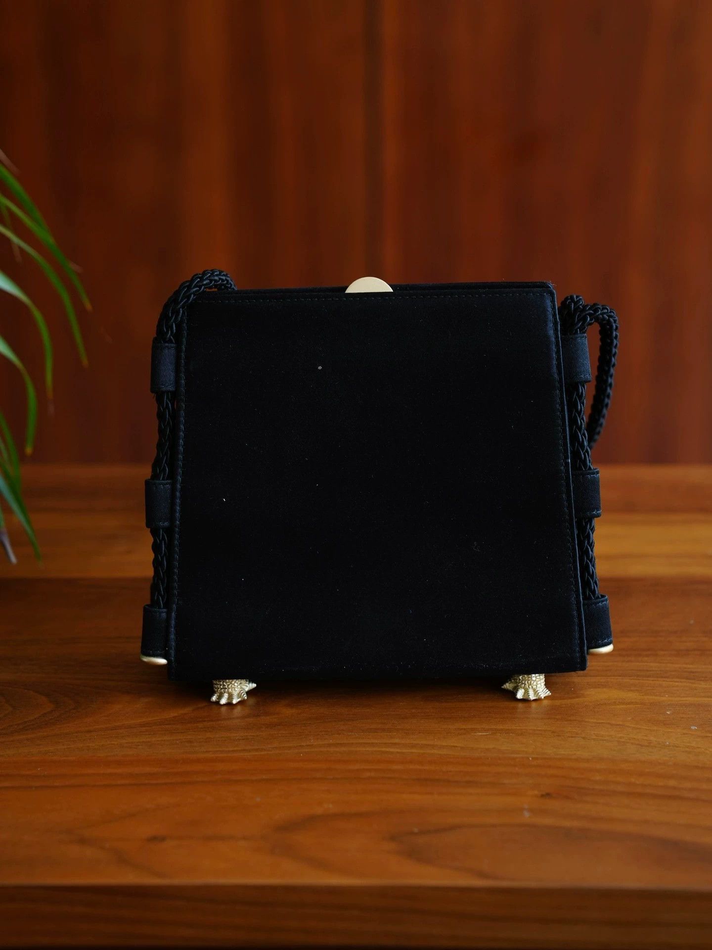 Other BKC Vintage Black Gold Satin Crocodile Crossbody Bag 1990-91 Size ONE SIZE - 8 Thumbnail